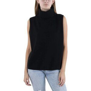 LRL Womens XS Washable Cashmere Sleeveless Mock-neck Sweater Black NWT